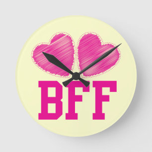 Horloge Ronde Meilleurs amis de BFF pour toujours avec des