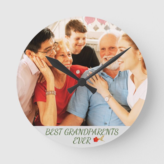 Horloge Ronde Meilleurs Grand-Parents Grand-Enfants Gardez L'Ore (Recto)