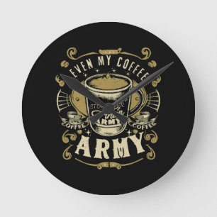 Horloge Ronde Même mon café est plus fort que l'armée