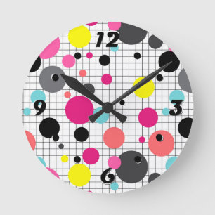 Horloge Ronde Memphis pois