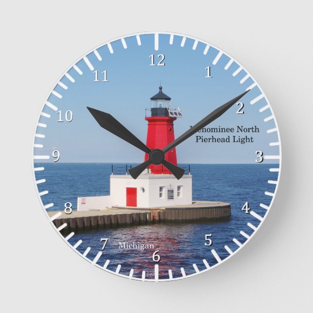 Horloge Ronde Menominee Pihehead Light clock (Recto)