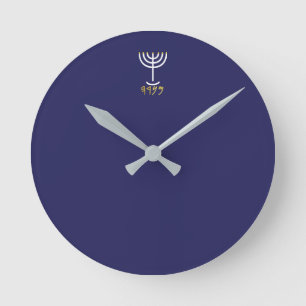 Horloge Ronde Menorah Paleo Hebrew