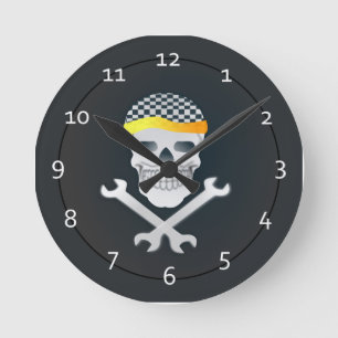 Horloge Ronde Mens Skull CLocks