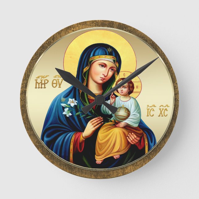 Horloge Ronde Mère de Dieu, vierge marie (Recto)