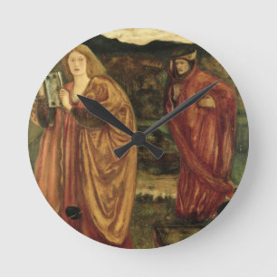 Horloge Ronde Merlin et Nimue du Morte d'Arthur, 1861