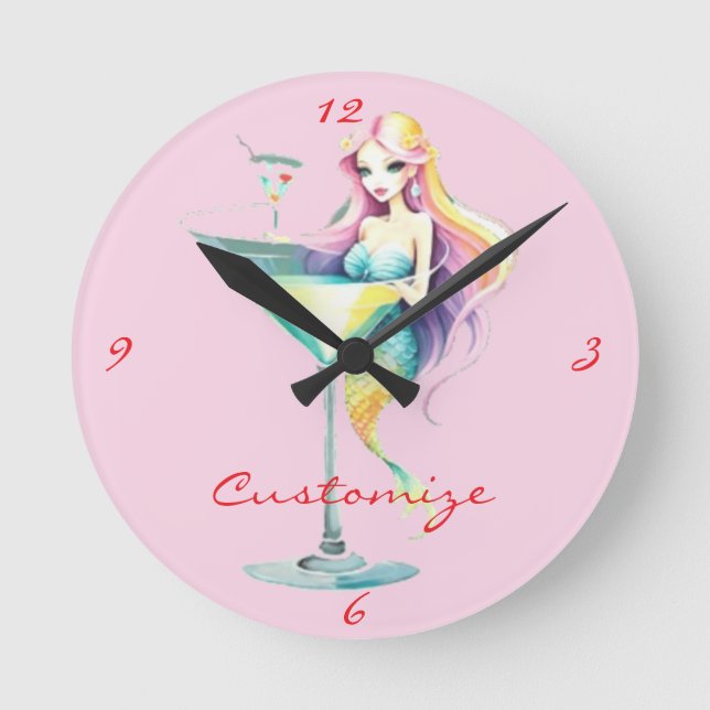 Horloge Ronde Mermaid Martini Girl Thunder_Cove (Recto)