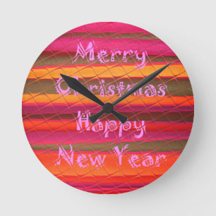 Horloge Ronde Merry Christmas Happy