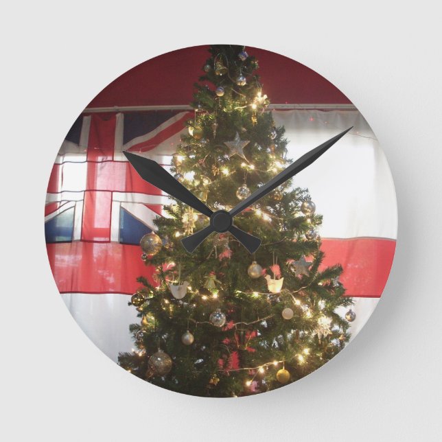 Horloge Ronde Merry Christmas UK (Recto)