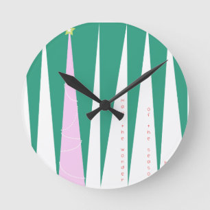 Horloge Ronde Merveille de l'arbre de Noël de saison