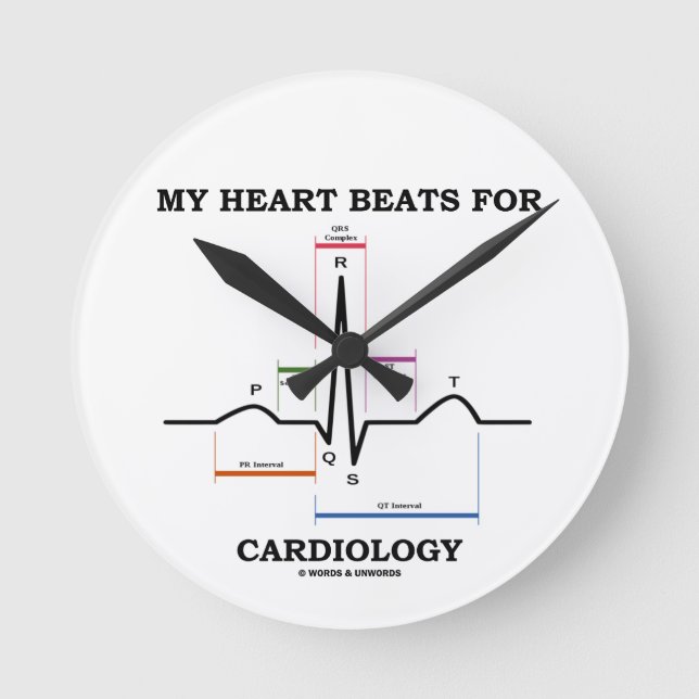 Horloge Ronde Mes battements de coeur pour la cardiologie (Recto)