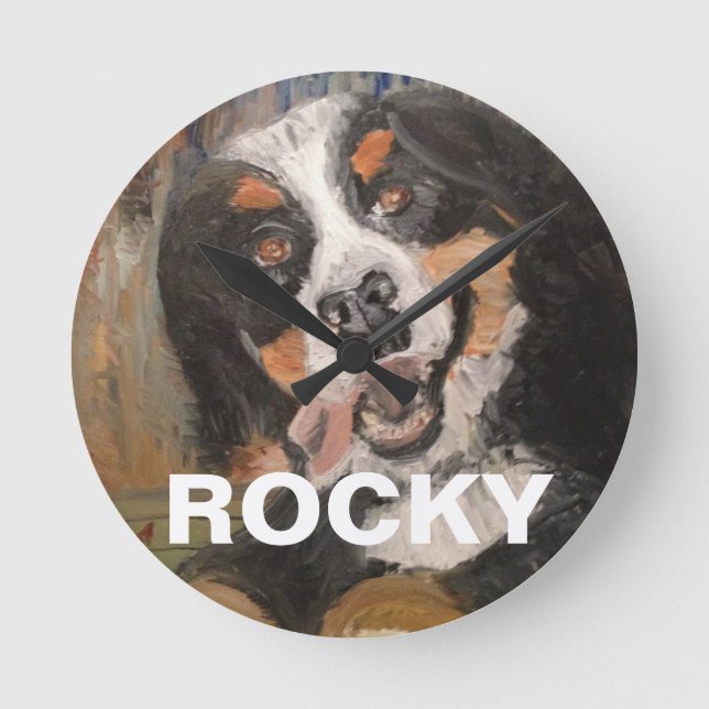 Horloge Ronde Mes meilleurs amis Dog Rocky, Bernese Mountain Dog (Recto)