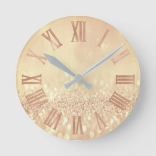 Horloge Ronde Métal minimal Numer romain d'or de parties