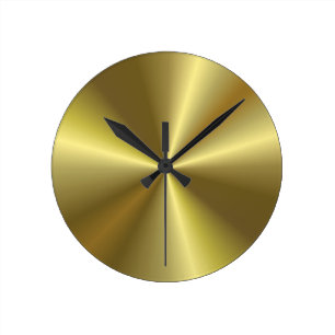 Horloge Ronde Métallic Gold Look Arrière - plan Modèle moderne