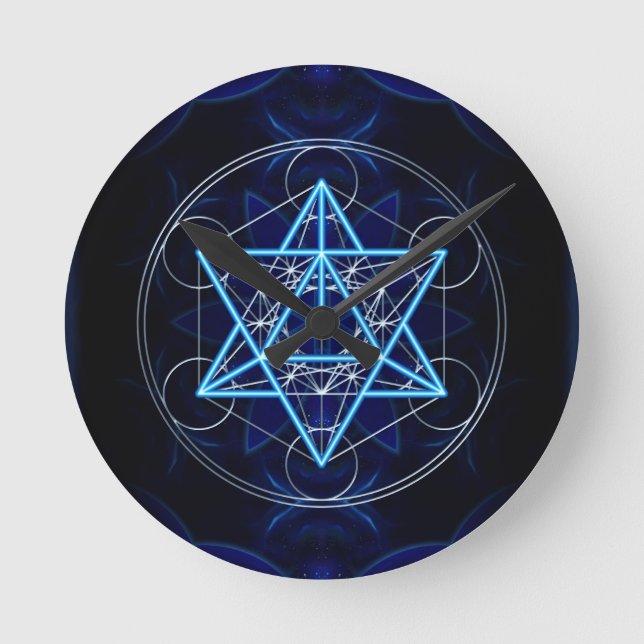 Horloge Ronde Metatrons Würfel - Merkaba - Stern Tetraeder (Recto)