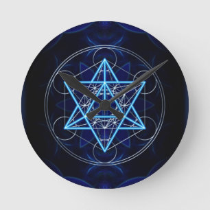 Horloge Ronde Metatrons Würfel - Merkaba - Stern Tetraeder