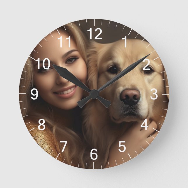 Horloge Ronde Mete golden retriever Meilleur Chien Maman Jamais  (Recto)