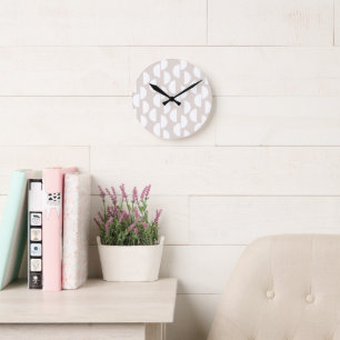 Horloge Ronde Mi-siècle demi-lune Glam #2 #abstrait #geo #art