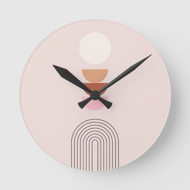 Horloge Ronde Mi-Siècle Moderne 08 Arch Blush Rose (Recto)