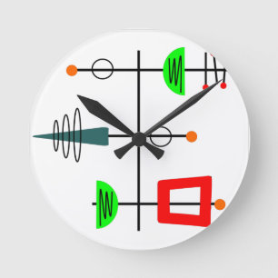 Horloge Ronde Mi-siècle moderne mobile