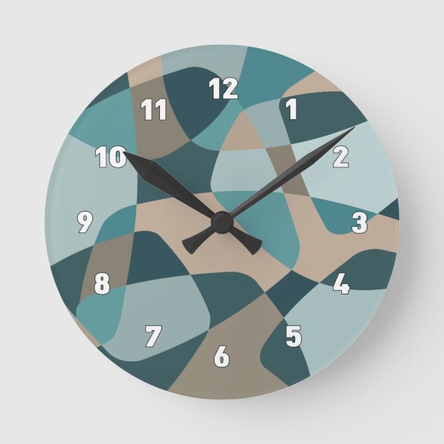 Horloge Ronde Mid Century Modern Abstract (Recto)