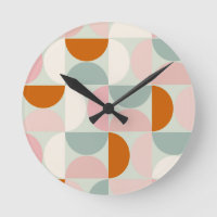 Mid Century Modern Sage Green Blush Orange Pattern