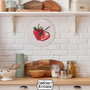 Horloge Ronde Mignonne rose minimaliste Granny Chic Crochet frai