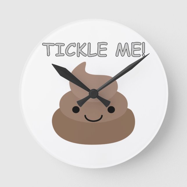 Horloge Ronde Mignonne Tickme Poop Emoji (Recto)