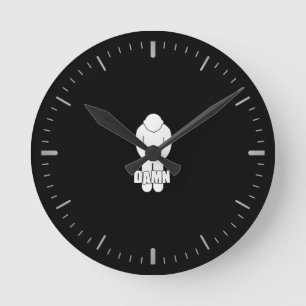 Horloge ronde mince amusante en ligne bleue