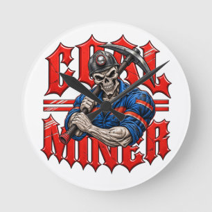 HORLOGE RONDE MINEUR DE CHARBON REAPER