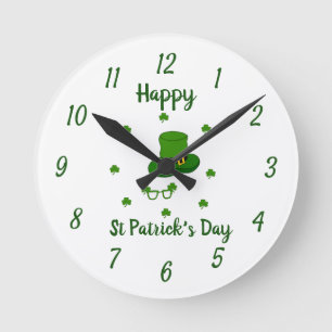 Horloge Ronde Mini Mignonne Bonne St Patrick Joyeuse Journée