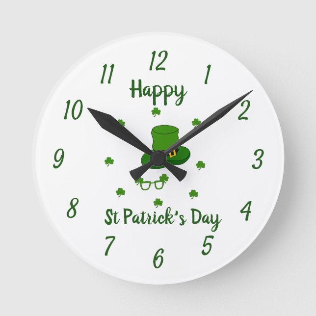 Horloge Ronde Mini Mignonne Bonne St Patrick Joyeuse Journée (Recto)
