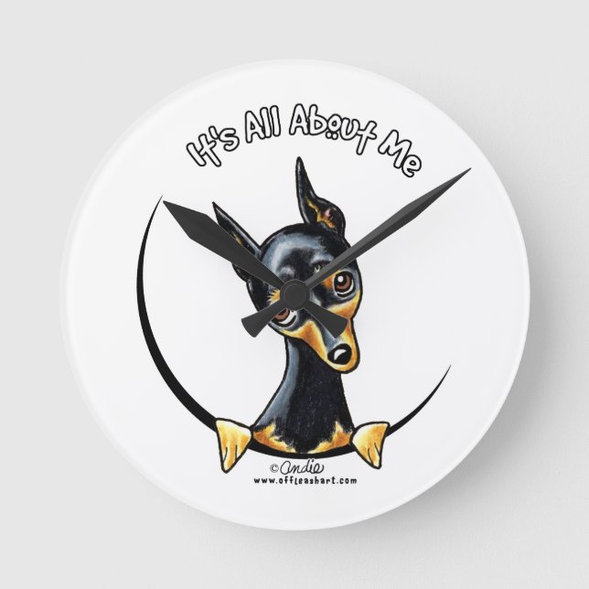 Horloge Ronde Miniature Pinscher IAAM (Recto)