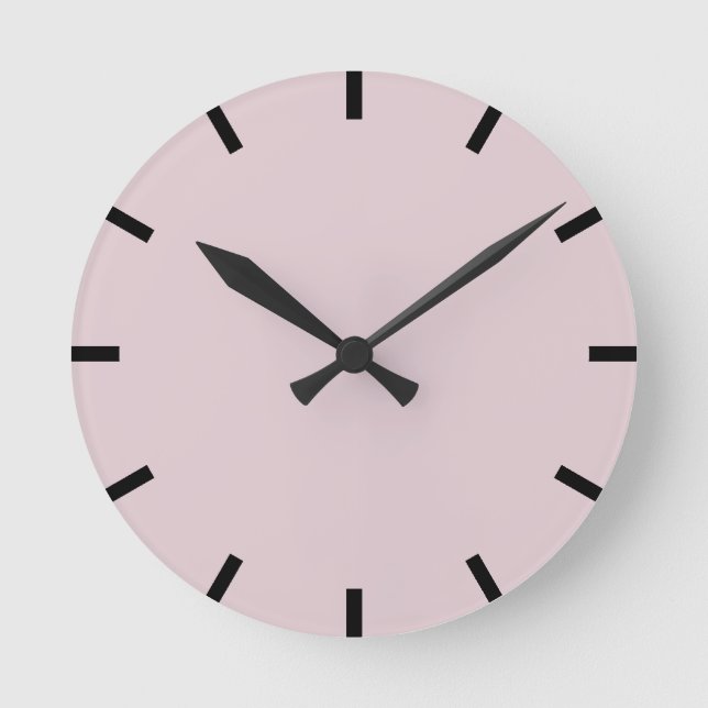 Horloge Ronde Minimalisme Black Home Urban Pink Pastel (Recto)