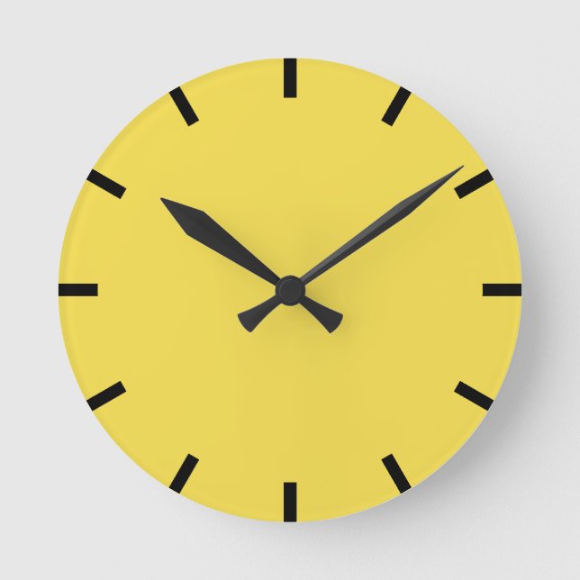 Horloge Ronde Minimalisme Black Home Urban Yellow Lemon Canard (Recto)