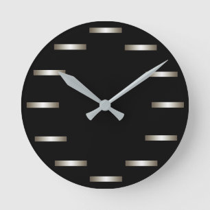 Horloge Ronde Minimalisme noir argent élégant Cricket urbainDian