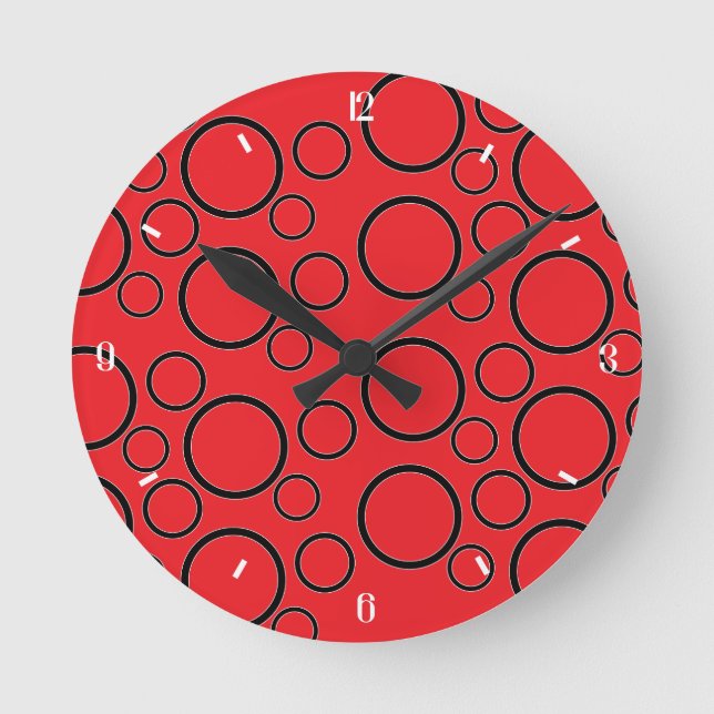 Horloge Ronde Minimalist Bubbles: Geometric Circle Pattern (Recto)