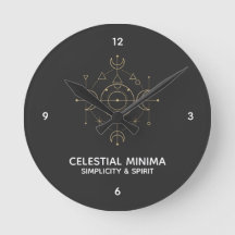 Minimaliste Lune Croissante & Soleil Art Linéaire