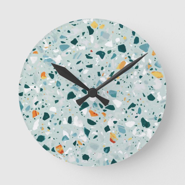 Horloge Ronde Mint Terrazzo (Recto)