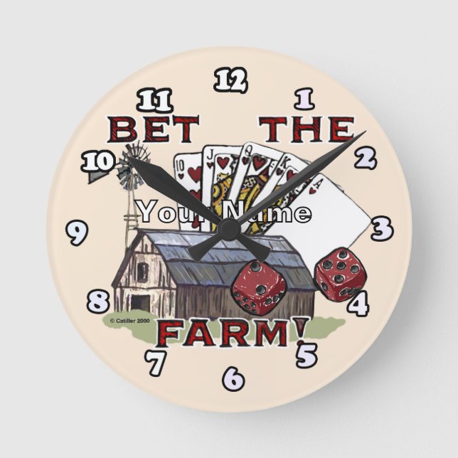 Horloge Ronde Miser La Ferme Poker  (Recto)