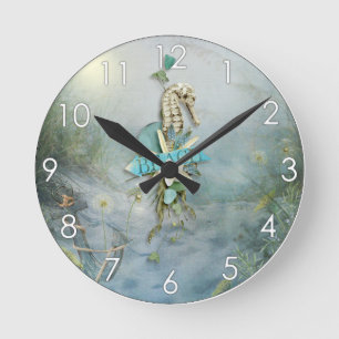 Horloge Ronde Misty Morning Beach ancre nautique