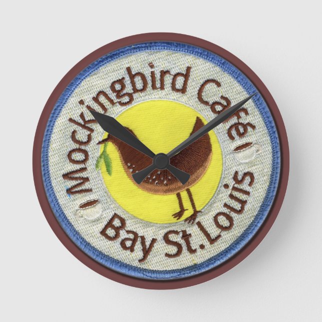 Horloge Ronde "mockingbird cafe" Clock (Recto)