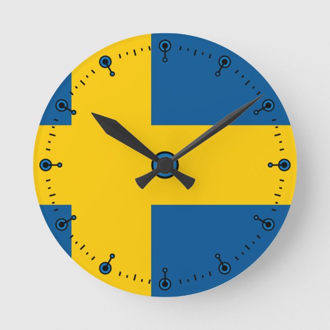 Horloge Ronde Mod Flag of Sweden Wall Clock (Recto)