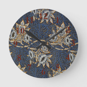Horloge Ronde modèle de tapisserie tulipe et saule de william mo