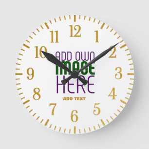 HORLOGE RONDE MODÈLE DE TEXTE D'IMAGE BLANCHE SIMPLE MODERNE
