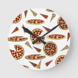 Horloge Ronde Modèle pour les amateurs de pizza