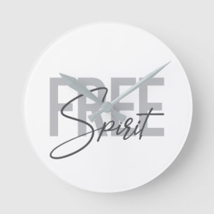 Horloge Ronde Modern, simple, cool typography of Free Spirit
