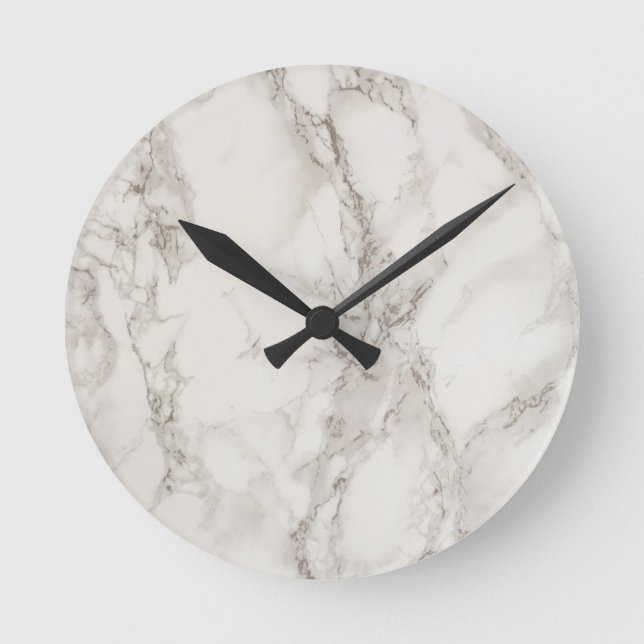 Horloge Ronde Modern White Marble Texture Pattern (Recto)