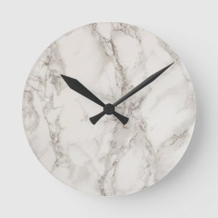 Horloge Ronde Modern White Marble Texture Pattern