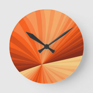 Horloge Ronde Moderne Abstrait Orange Rouge Vanille Graphique Fr
