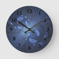 Moderne Abstrait tendance Dusk Blue Fractal Art